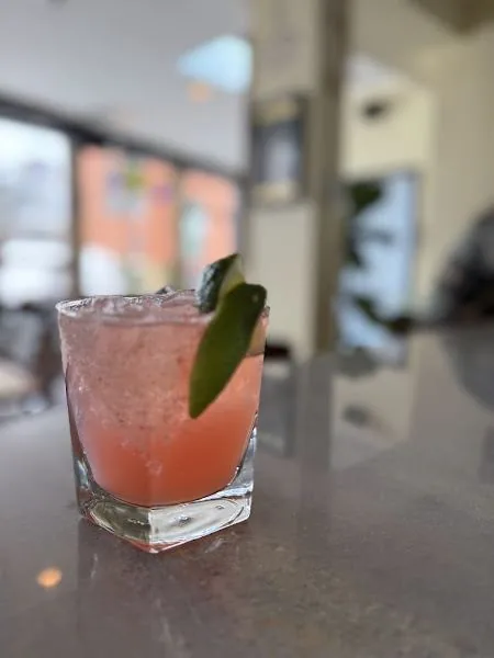 Overhead view of colorful cocktail spread